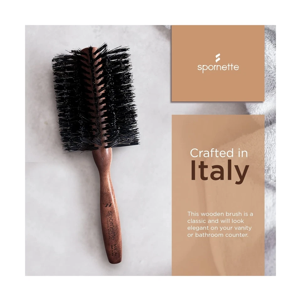 Cepillo de pelo Spornette italiano redondo de 3 pulgadas (#955-XL) - redondo doble... Envío rápido Foto 3 de 4