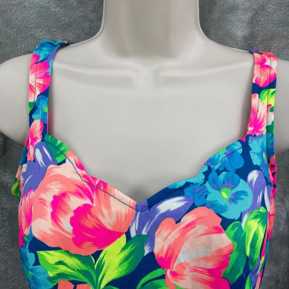 De Colección Le Cove Traje de Baño Mujer 14 Azul Floral Una Pieza Tropical Playa Vacaciones EE. UU. Foto 3 de 4