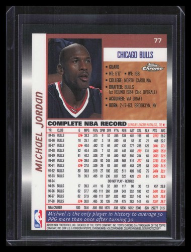 1998-99 Topps Chrome Preview 77 Michael Jordan - Bild 2 von 2