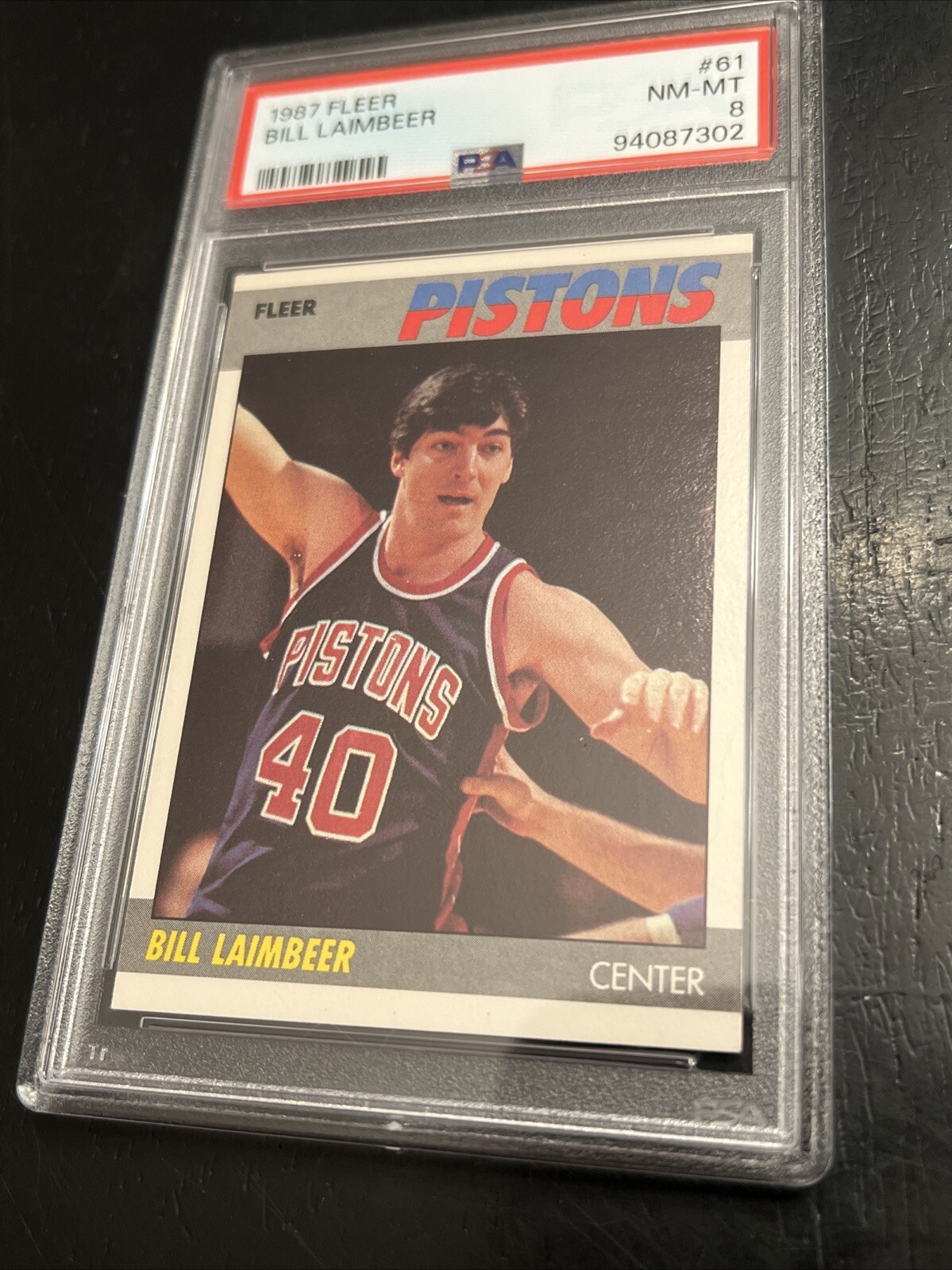 Bill Laimbeer PSA 8 MINT 1987 Fleer #61 Pistons CENTERED WELL!!