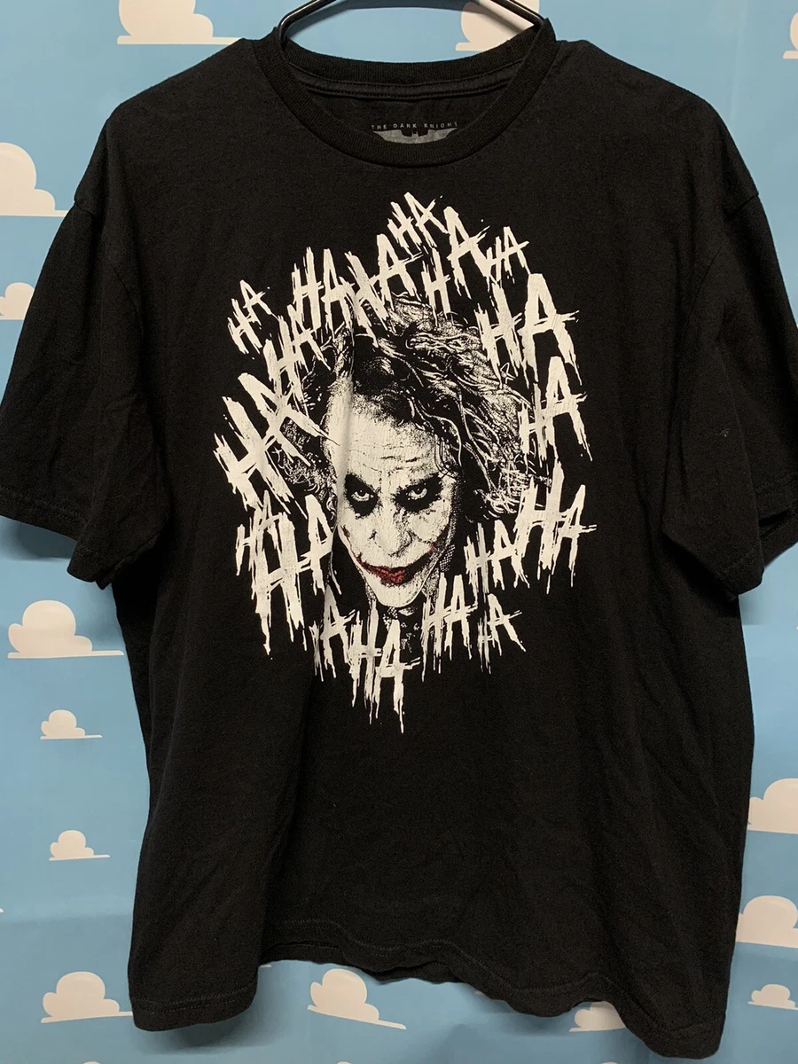 Batman The Dark Knight Trilogy Joker HA HA Black Graphic T-Shirt Mens Size Large