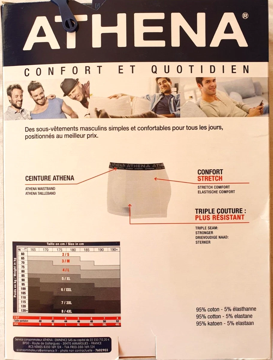 3 Athena Brand Grey Black Boxers Size L