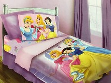 BRAND NEW OFFICIAL DISNEY PRINCESS 4 PIECES TWIN BED COMFORTER SET