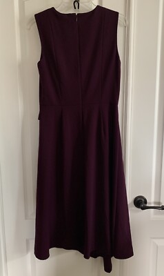 Calvin Klein Dress Purple Plum Formal Midi Dress With Buckle Lined Sz 4  Career | eBay