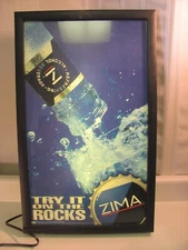 Vintage Zima Clearmalt Alcoholic Beverage Large Light Up Beer Sign Man Cave Bar 