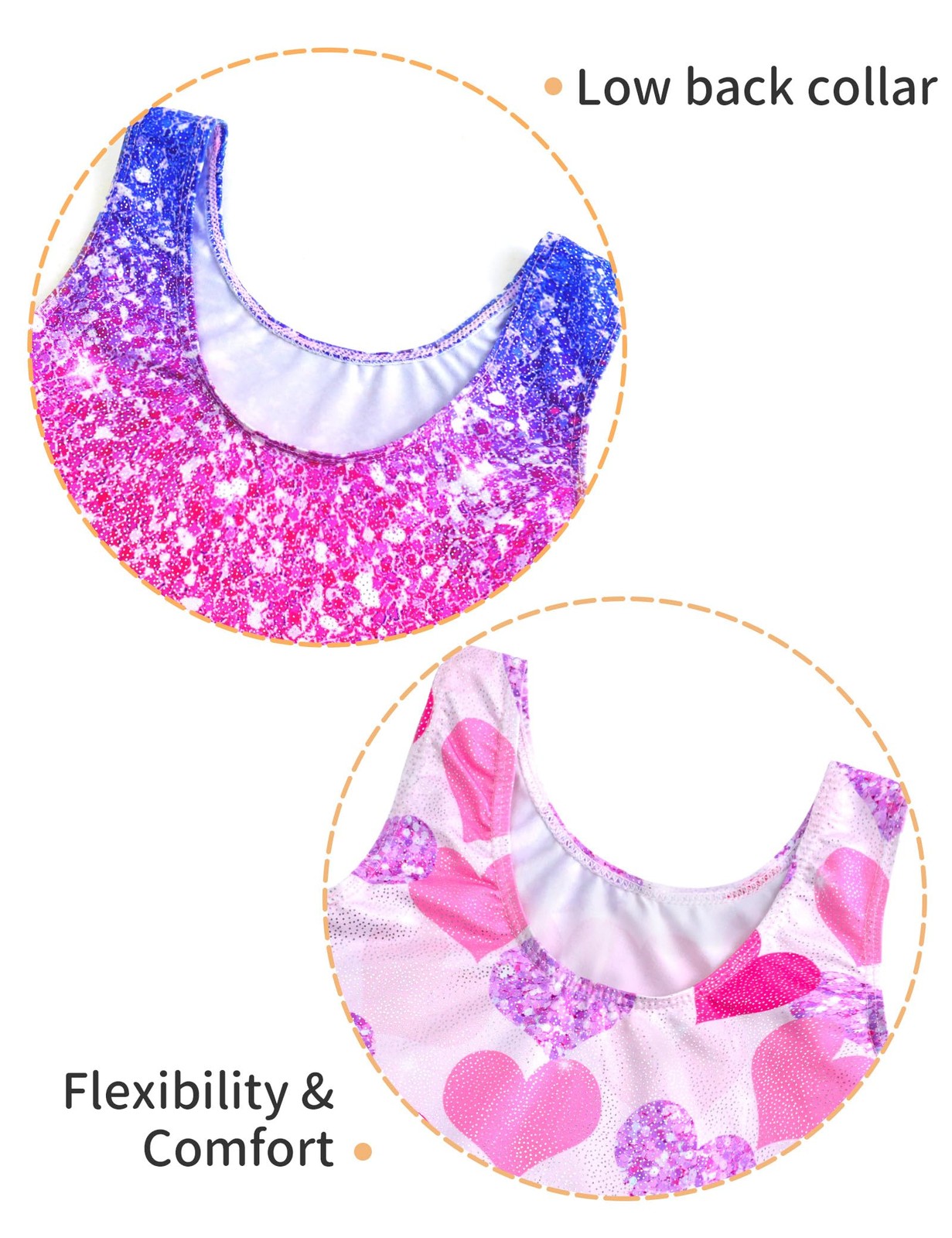 Girls Gymnastics Leotards Size 3t 4t Sparkle Purple Gym Outfits Pink Heart Bi...