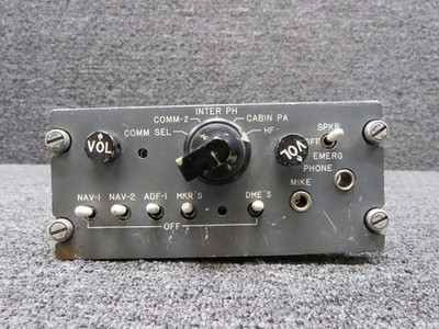 Learjet 23 Audio Panel (Worn Face and Knobs)