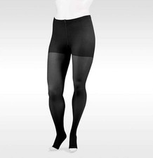 Juzo Soft Pantyhose, Open Toe, Short, 30-40mmHg Size: IV Black
