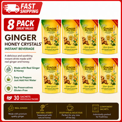 8PACK Prince of Peace Instant Ginger Honey Crystals Assorted MIX