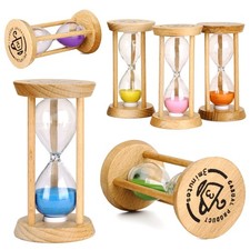 6PC Wood Frame Sand Timer Set 30s 1 2 3 5 10 Min Multicolor Hourglass