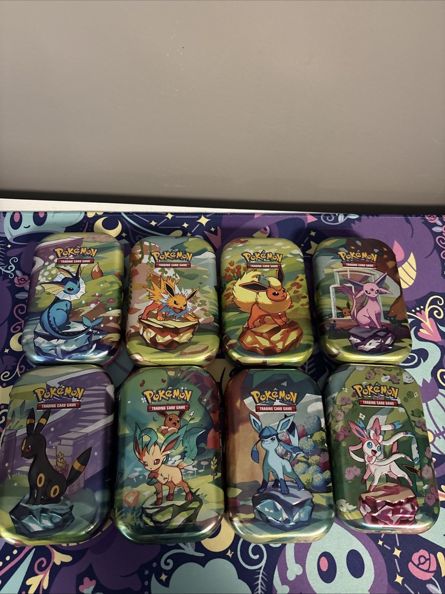 Pokemon Prismatic Evolutions Eeveelutions Mini Tin Full Set 8