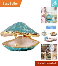 Hand-Painted Pearl Mussel Jewelry Box - Chic Seashell Design for Treasures