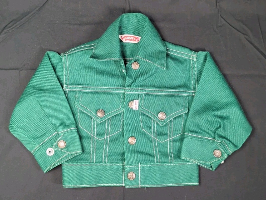 Chaqueta Levi's Trucker Denim Kelly Verde Niño 2 De Colección Años 70