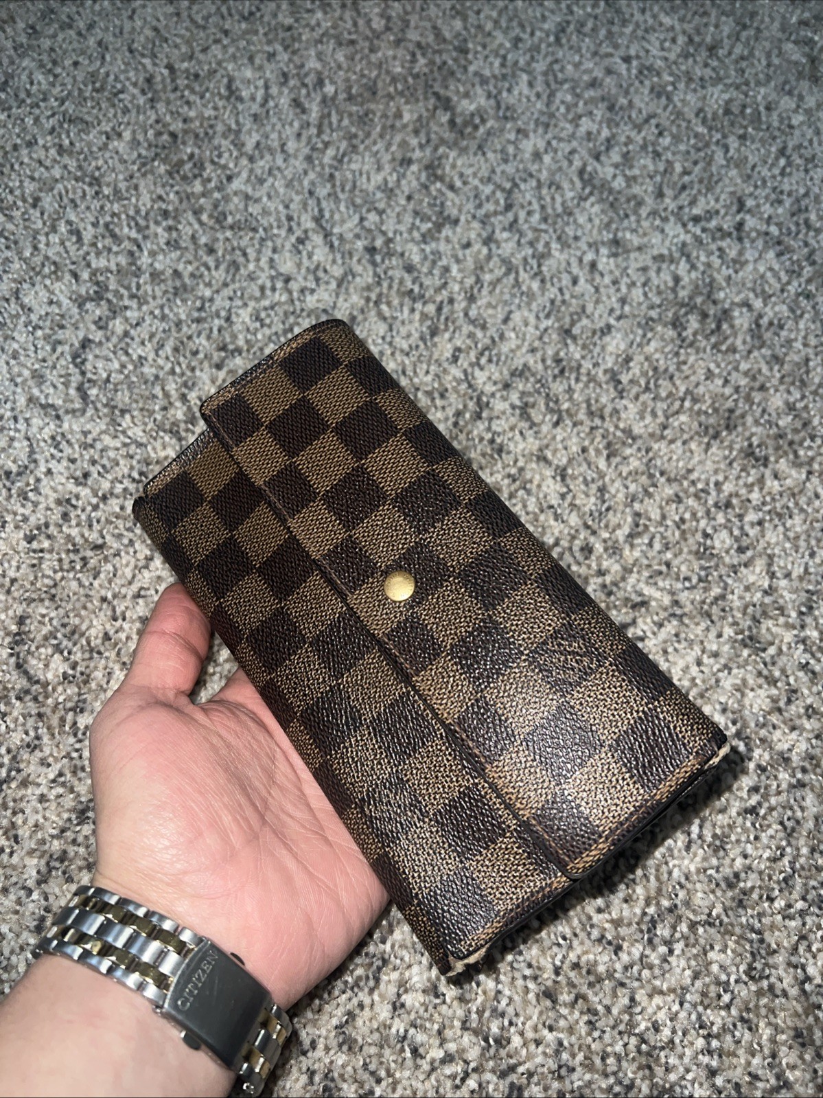Louis Vuitton Portefeuille Sarah Damier Ebene Long Wallet
