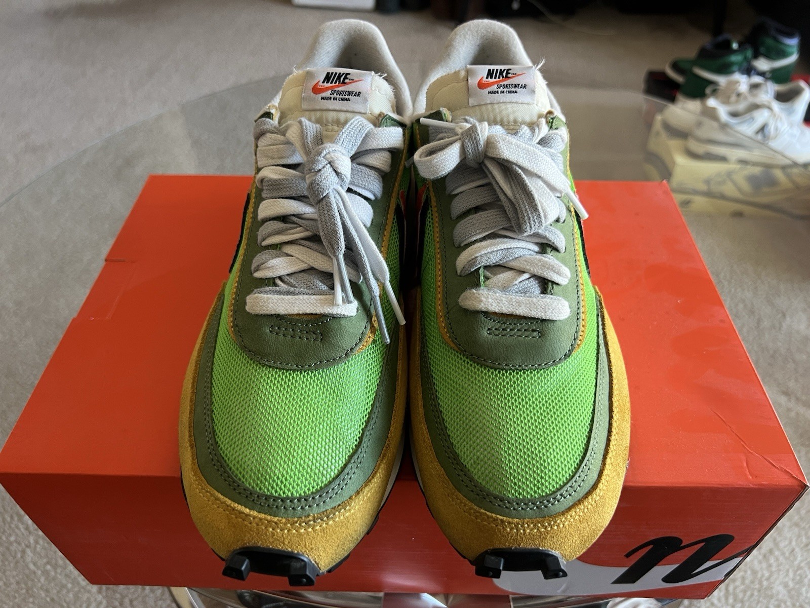 SACAI X NIKE Taglia 10 Nike sacai x LDWaffle Green Gusto SCATOLA ORIGINALE