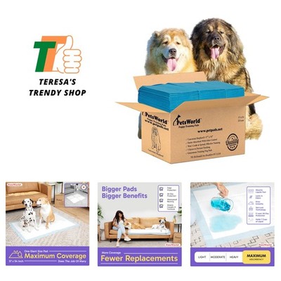 Enormous Dog Training & Potty Pads, 37x54 inch - Tear Resistant with Strong L...