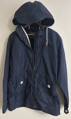 Penfield Hudson Wax Cloth Jacket Large Navy Blue Hooded Outdoor Trailwear Coat