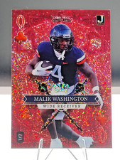 2023 Wild Card 5 Card Draw Malik Washington SD-MW Red Sparkles Foilboard 1/2