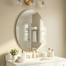 20"x28" Oval Bathroom Mirror for Over Sink, Beveled and Polished, Frameless W...