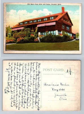 Dayton, OH-Ohio, Old Barn Club Hills and Dales, Vintage Postcard
