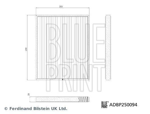 BLUEPRINT Cabin Air Activated Carbon Filter Fits Maxus Deliver 9 Edeliver 9