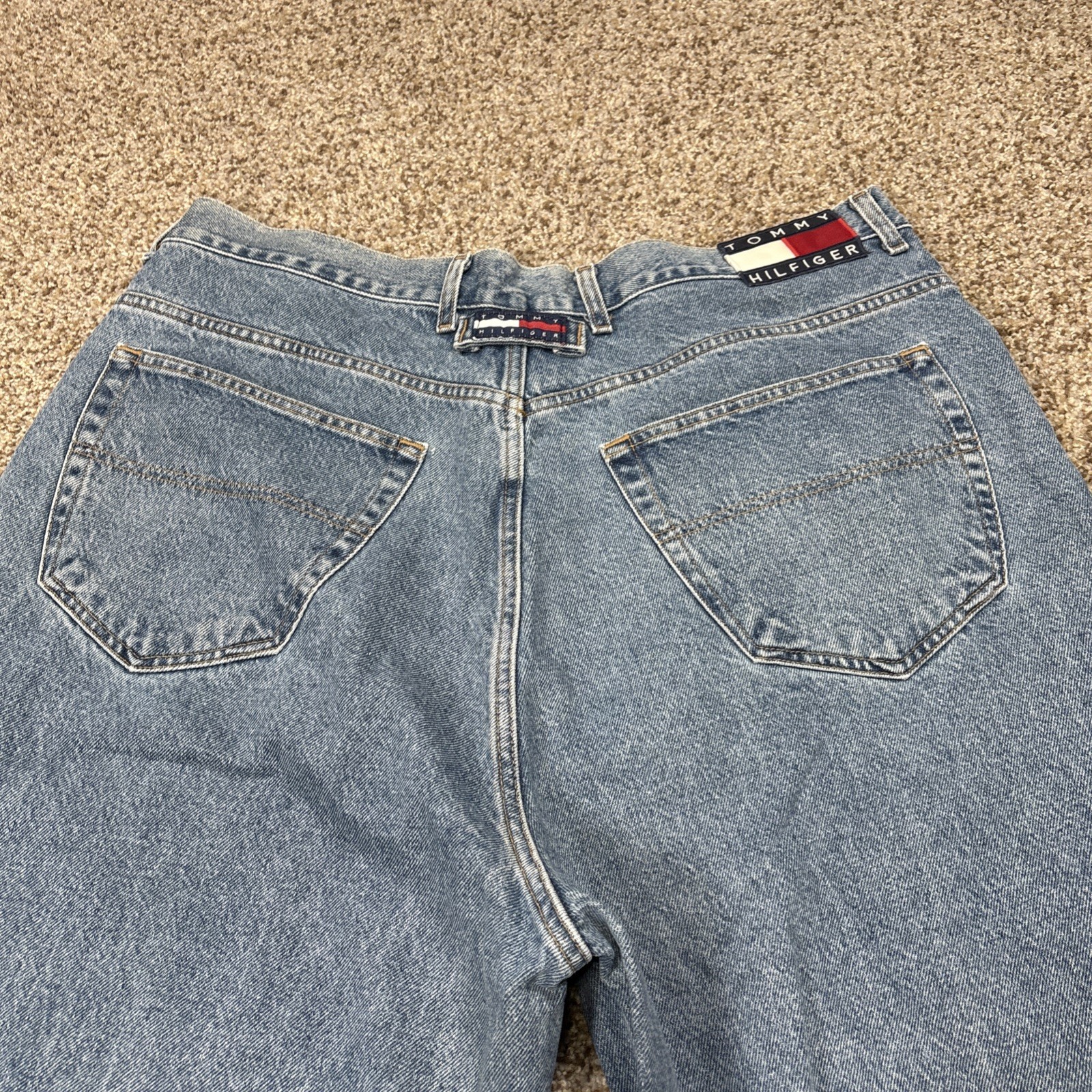 Vintage Tommy Hilfiger Jeans Men 38 (37x30.5) Blue Denim Baggy - View 15