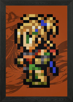 FF X Rikku Pixel Sprite gerahmtes Wandbild Poster Leinwanddruck Bild