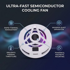 RGB Phone Cooling Fan Low Noise Semiconductor Portable Magnetic For Gaming JMAQ
