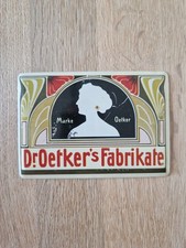 Dr. Oetker Blechkarte Blechschild 14,5 x 10cm Retro Sammler