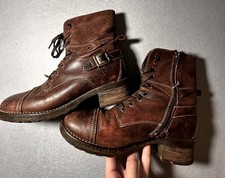 Taos Women's Leather Ankle Boots Size 39, Maroon/Whiskey Color