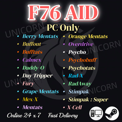 Fallout 76 PC Aid Chems Buff Berry Mentats/Overdrive/Bufftats/Stimpak 