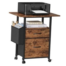 2 Drawer File Cabinet with 24'' Extended Desktop, Mobile Filing Cabinet,