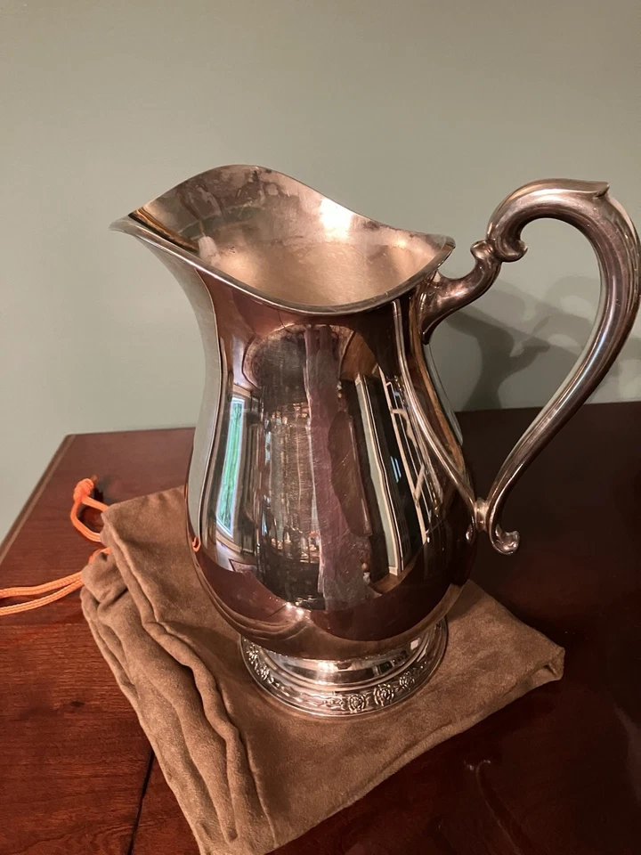 JARRA DE AGUA PLATEADA VINTAGE CAMILLE 6017 INTERNATIONAL SILVER COMPANY Con Bolsa Foto 2 de 4