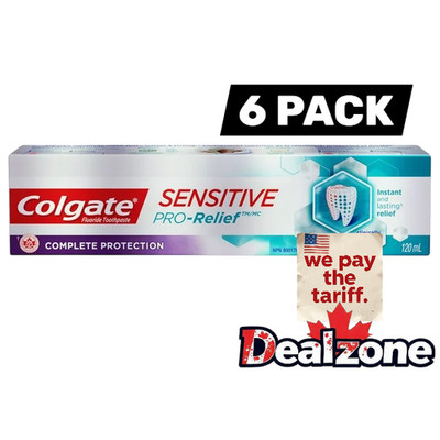 6x Colgate Sensitive Pro-Relief Complete 120ml Toothpaste Arginine, Canada