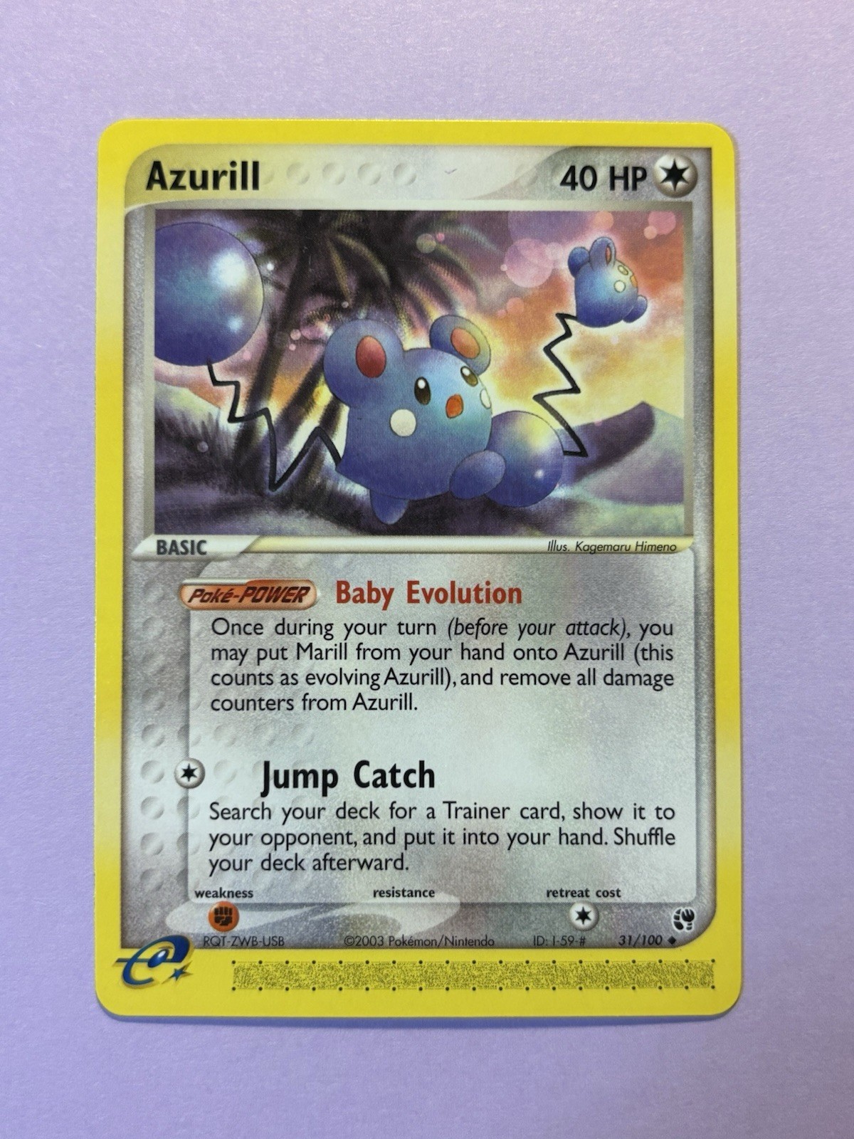 Pokemon TCG Azurill Sandstorm Card 31/100 E-Series NM Uncommon