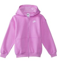 Nike Girls Club Fleece Full Zip Hoodie Purple Youth Large L NWT