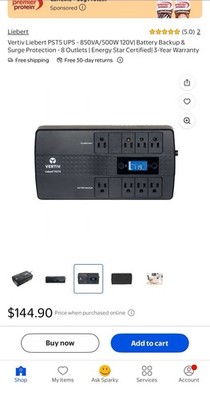 Vertiv Liebert PST5 660VA/400W 120V Standby Desktop 120V UPS (PST5-660MT120)