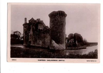 Caerlaverlock Castle Dumfries Dumfriesshire Scotland pre 1914 RPPC Postcard - Image 1 of 2