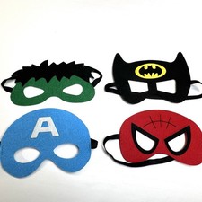 FELT SUPER HERO DRESS UP PLAY MASKS SPIDER-MAN HULK CAPTAIN AMERICA BATMAN