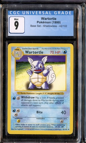 Wartortle (Shadowless) graded CGC 9 for sale on eBay