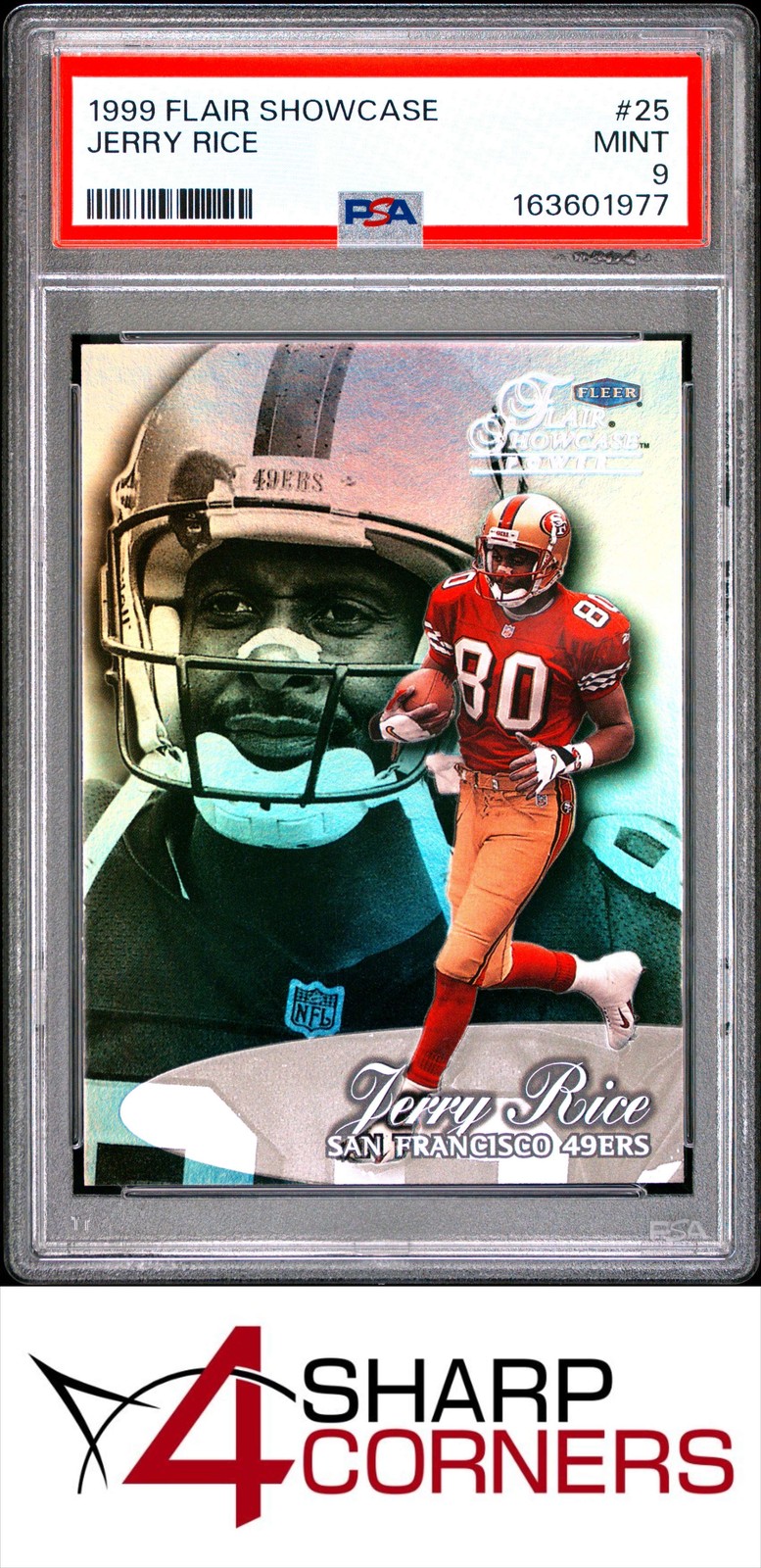 1999 FLAIR SHOWCASE #25 JERRY RICE 49ERS HOF PSA 9 view 1