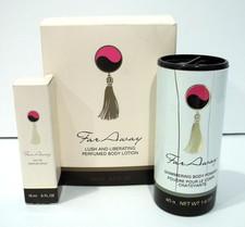 NEW Old Stock AVON Far Away BODY LOTION 6.7 fl oz, BODY POWDER 1.4 oz, EDP Spray