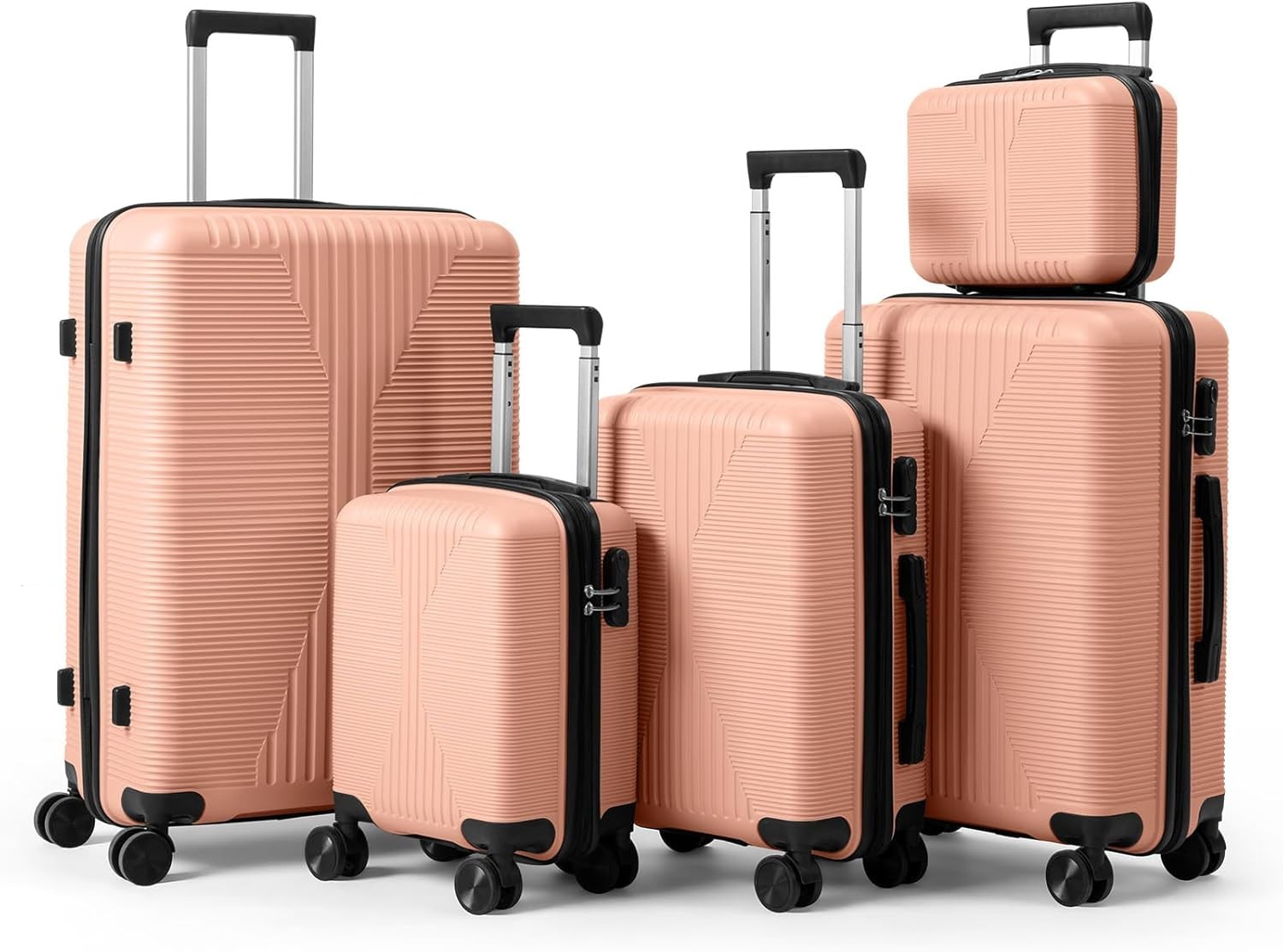 Sets 5 Piece,pp Hard Case Suitcase Set W/spinner Wheels(12/1