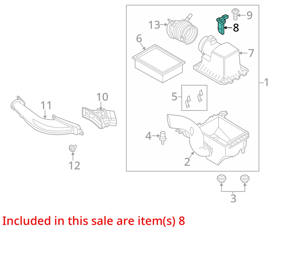 Sensor medidor de flujo de aire másico F350 Super Duty 2013 fabricante de equipos originales 119 k millas - LKQ354282124 Foto 4 de 4