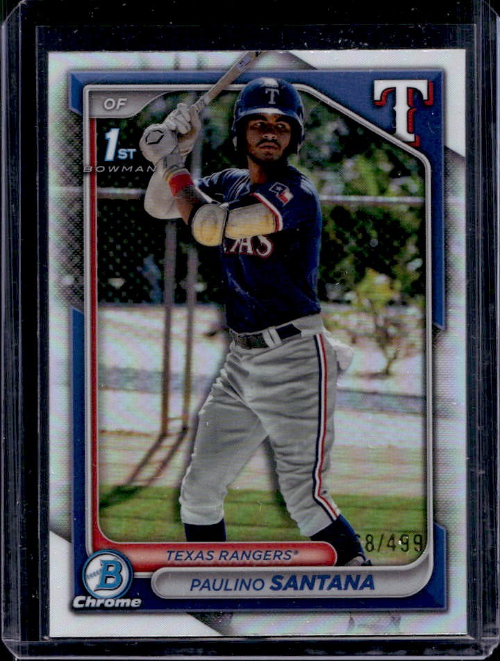 2024 Bowman Chrome Paulino Santana Refractor 1st #/499 Rangers