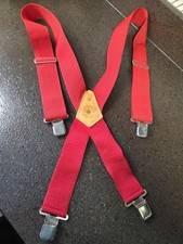 Nicholas Work Wear Adjustable Red Suspenders 110 2" Wide USA Made