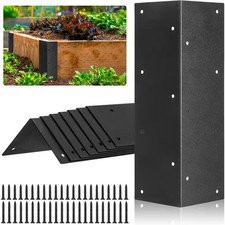 Set of 8 Rust Resistant Raised Garden Bed Corner Brackets Screws 11In L X 3In W