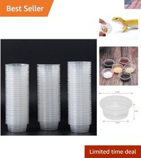 Compact 100 Count Reptile Feeding Cups - Perfect for Crested Gecko  Lizards
