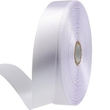3/4 Inch White Satin Ribbon 50 Yards Single Face Polyester Gift Wrapping