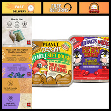 Suet Variety Pack for Wild Birds - Peanut Delight  Berry Treats, 24 Count